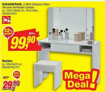 Opti Wohnwelt Schminktisch, Hocker Angebot