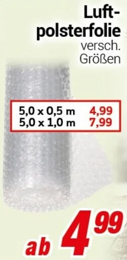 CENTERSHOP Luftpolsterfolie Angebot