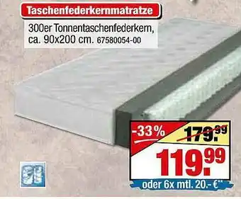 SB Lagerkauf Taschenfederkernmatratze Angebot