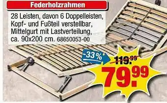 SB Lagerkauf Federholzrahmen Angebot