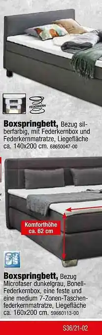 SB Lagerkauf Boxspringbett Angebot