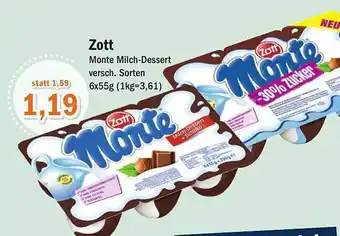 Aktiv Irma Zott Monte Milch-Dessert Angebot