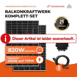 Netto Marken-Discount Balkonkraftwerk, 2x 410w canadian solar-photovoltaikmodul, 600/799w ausgang upgradebar, ac-kabel, app Angebot