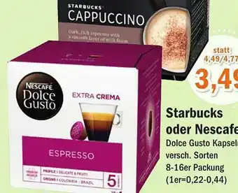 Aktiv Irma Starbucks Oder Nescafe Dolce Gusto Kapsel Angebot