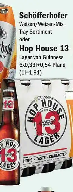 Aktiv Irma Schöfferhofer Weizen-Weizen-Mix Tray Sortiment Oder Hop House 13 Lager Von Guinness Angebot