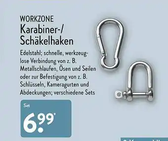 Aldi Nord Workzone Karabiner, Schäkelhaken Angebot