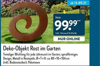 Aldi Nord Deko Objekt Rost Im Garten Angebot