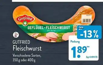 Aldi Nord Gutfried Fleischwurst Angebot