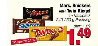 Edeka Scherer Mars, Snickers Oder Twix Riegel Angebot