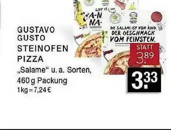 Edeka Zurheide Gustavo Gusto Steinofen Pizza „salame” Angebot