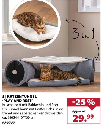 Dehner KATZENTUNNEL 'PLAY AND REST' Angebot