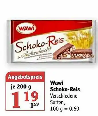 Globus Wawi Schoko-reis Angebot