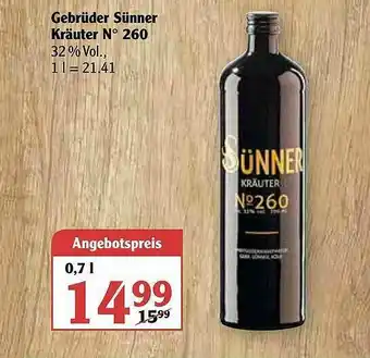 Globus Gebrüder Sünner Kräuter N° 260 Angebot