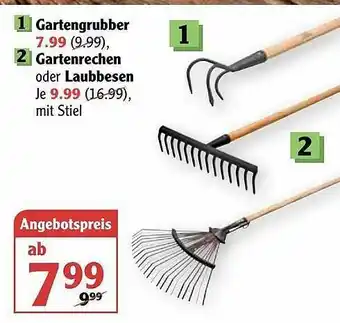 Globus Gartengrubber Oder Gartenrecher Oder Laubbesen Angebot