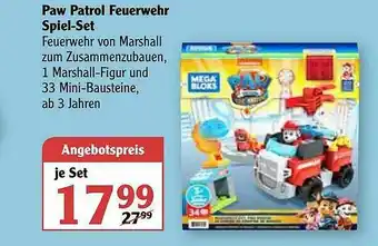 Globus Paw Patrol Feuerwehr Spiel-set Angebot