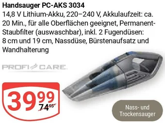 Globus PROFI CARE Handsauger PC-AKS 3034 Angebot