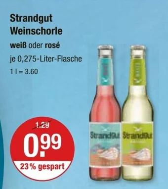 V Markt Strandgut Weinschorle weiß oder rosé je 0,275-Liter Angebot