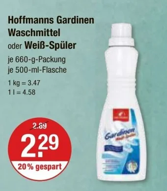 V Markt Hoffmanns Gardinen Waschmittel oder Weiß-Spüler je 660-g/ je 500-ml Angebot