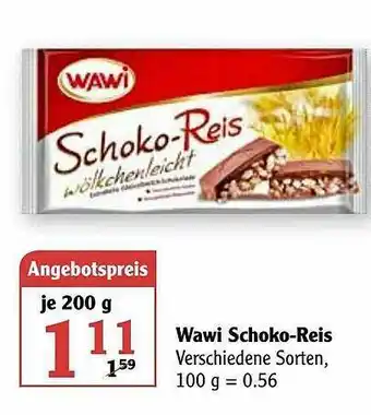 Globus Wawi Schoko-reis Angebot