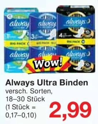 Jawoll Always Ultra Binden Angebot