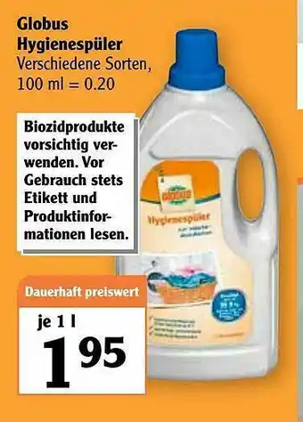 Globus Globus Hygienespüler Angebot