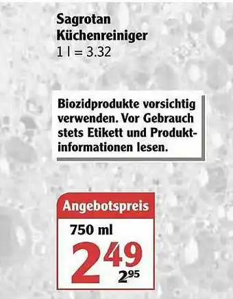 Globus Sagrotan Küchenreiniger Angebot