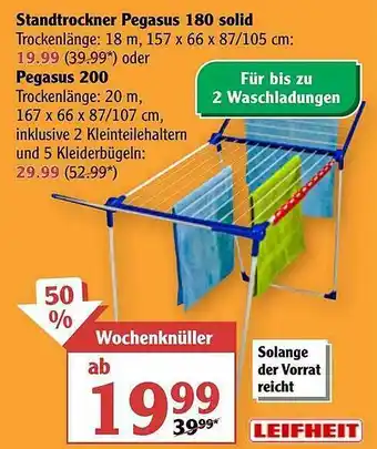 Globus Standtrockner Pegasus 180 Solid Oder 200 Leifheit Angebot