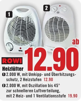B1 Discount Baumarkt ROWI Heizlüfter Angebot