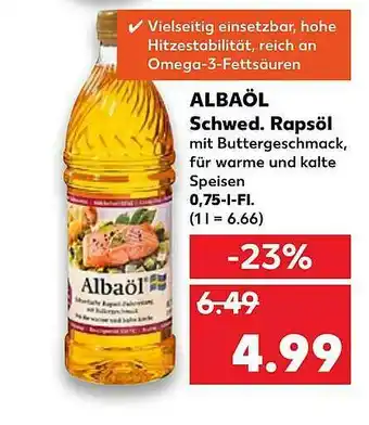 Kaufland Albaöl Rapsöl Angebot