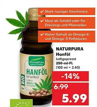 Kaufland Naturpura Hanföl Angebot