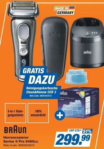 Expert BRAUN Herrenrasierer Series 9 Pro 9485cc Angebot