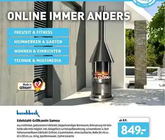 Aldi Süd Buschbeck Edelstahl-grillkamin Samoa Angebot