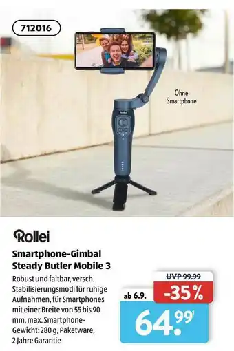 Aldi Süd Rollei Smartphone-gimbal Steady Butler Mobile 3 Angebot