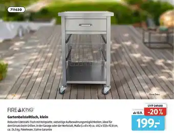 Aldi Süd Fire King Gartenbeistelltisch, Klein Angebot