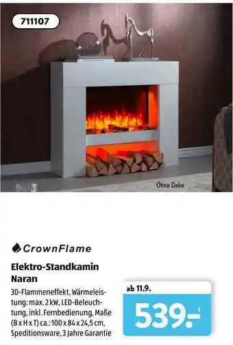 Aldi Süd Crownflame Elektro-standkamin Naran Angebot