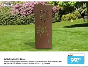 Aldi Süd Sichtschutz Rost Im Garten Angebot