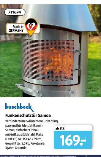 Aldi Süd Buschbeck Funkenschutztürsamoa Angebot