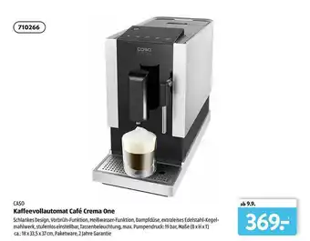 Aldi Süd Caso Kaffeevollautomat Café Crema One Angebot