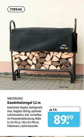 Aldi Süd Shelterlogic Kaminholzregal 1.2 M Angebot