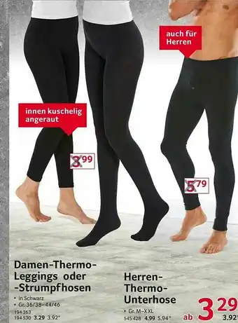 Selgros Damen-thermo-leggings Oder -strumpfhosen Herren-thermo-unterhose Angebot