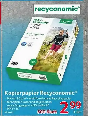 Selgros Kopierpapier Recyconomic Angebot