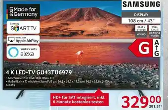 Selgros Samsung 4 K Led-tv Gu43tu6979 Angebot