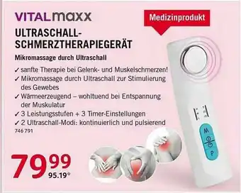 Selgros Vitalmaxx Ultraschall-schmerztherapiegerät Angebot