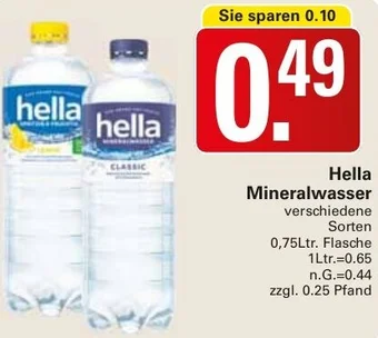 WEZ Hella Mineralwasser 0,75Ltr. Flasche Angebot