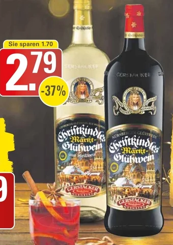 WEZ Gerstacker Nürnberger Christkindles Marktglühwein 1 Ltr. Flasche Angebot