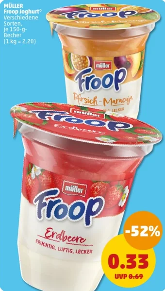 PENNY MÜLLER Froop Joghurt 150 g Becher Angebot