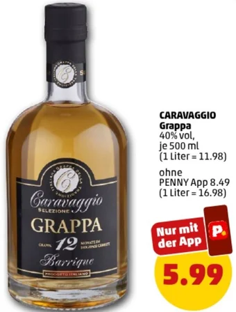 PENNY CARAVAGGIO Grappa 500 ml Angebot