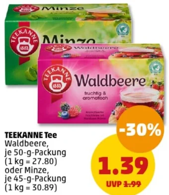 PENNY TEEKANNE Tee 50/45 g Packung Angebot