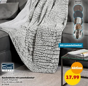 PENNY HOME IDEAS living Kuscheldecke mit Lammfellimitat Angebot