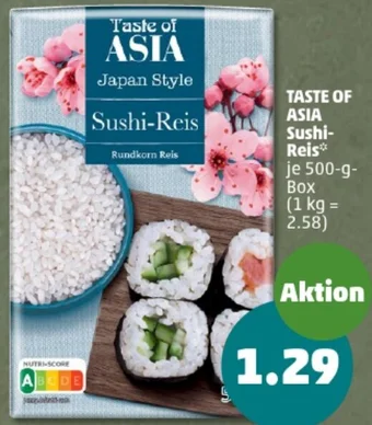 PENNY TASTE OF ASIA Sushi-Reis 500 g Box Angebot